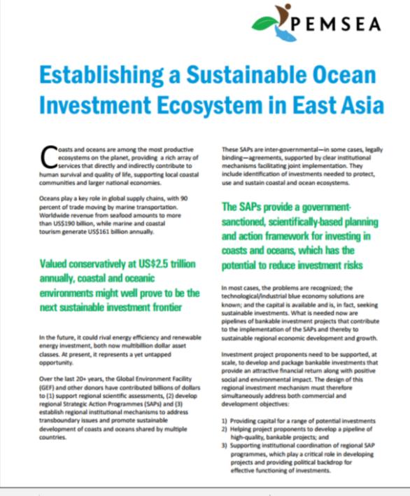 Establishing a Sustainable Ocean Investment Ecosystem in East Asia