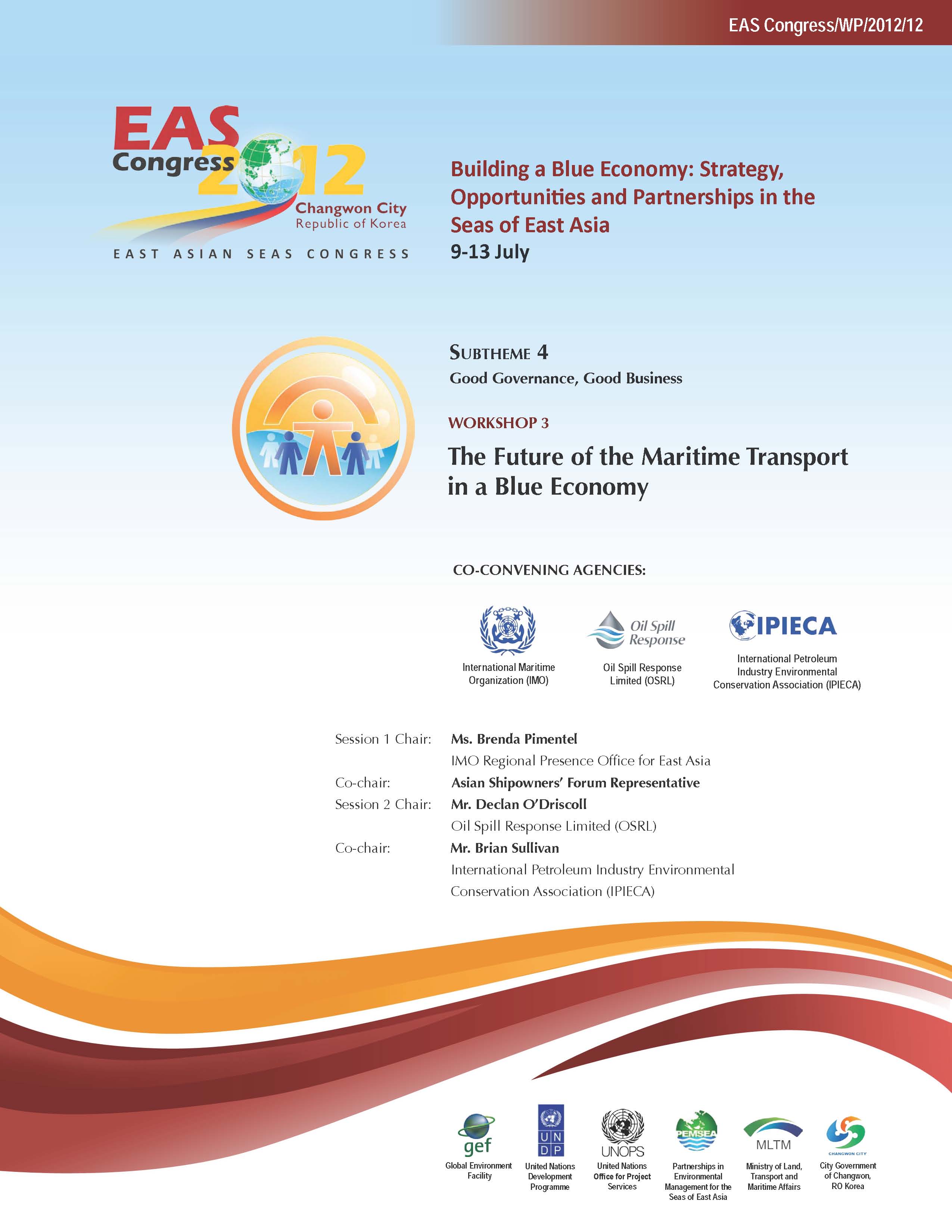 Proceedings of the Workshop on The Future of the Maritime Transport in a Blue Economy