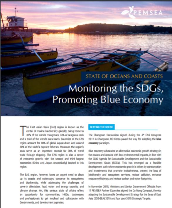 State of Oceans and Coasts Monitoring the SDGs, Promoting Blue Economy