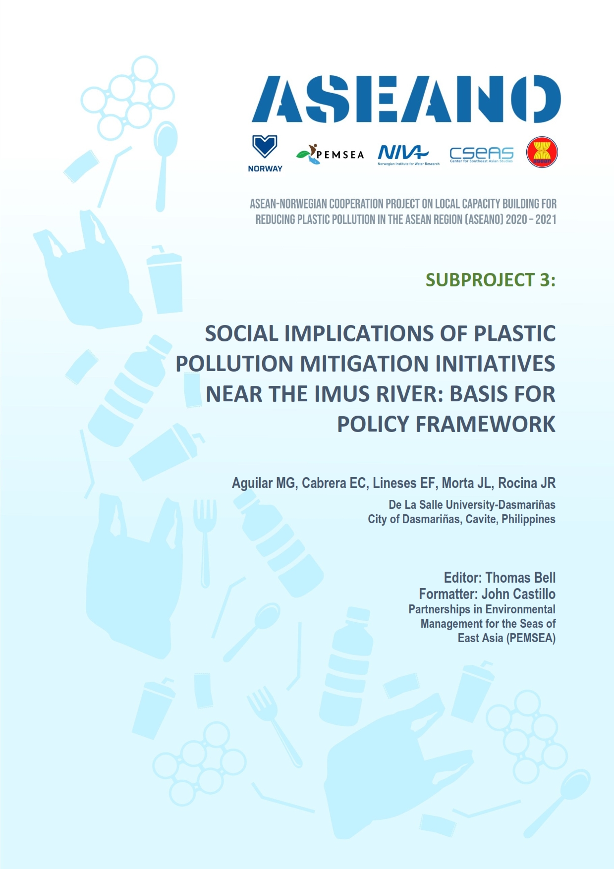 ASEANO Project Report: Social Implications of Plastic Pollution Mitigation Initiatives Along the Imus River